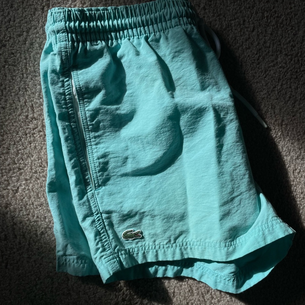 Lacoste Mens Turquoise Swim Trunks